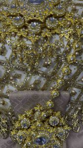 ชุดสไบมุก ชุดไทยสีครีมไข่ ชุดไทยเจ้าสาว งานหรู