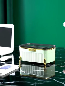 OHHDEER Multifunctional Tissue Box Living Room High-end Light Luxury Remote Control Coffee Table Storage Box Paper Box