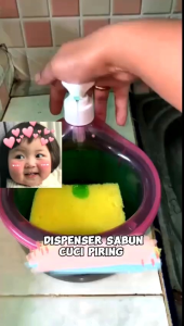 DISPENSER SABUN CUCI PIRING BULAT-FREE SPONGE