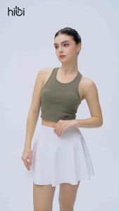 Áo croptop tập Yoga Gym Hibi Sports CR834 kiểu ba lỗ vải thun gân kèm mút ngực