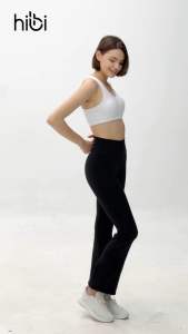 Quần ống loe tập Yoga Gym Hibi Sports QD324 kiểu trơn phối đường nâng mông chất vải cao cấp Lu Fabric