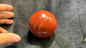 หินแจสเปอร์กลมพร้อมฐาน 7cm หินพญานาค หินแดง หินแท้ Red Jasper Ball หินใส่น้ำพุ มีสินค้าพร้อมจัดส่ง