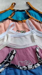 6PCS GIRL SANDO ASSORTED HK PRINTS AND DESIGN 100% COTTON (PAMBAHAY/PANGLAKAD) SOFT FABRIC AND COMFORTABLE TO WEAR