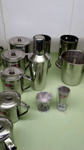 JYH Cocktail Shaker Jigger Bar Spoon Bar Strainer Made in India 300ml 500ml 750ml Stainless Steel Drinkware Barware Set