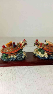 ที่ตั้งนักษัตรมงคลเต่าคู่12*5*4.5ซม.เสริมสุขภาพแข็งแรง