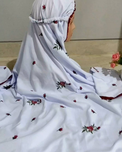 NEW MUKENA SIZE DEWASA MOTIF BORDIR TABUR!!(COD) Mukena kudus terusan polino motif tabur seribu bunga Mawar Menawan