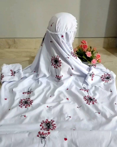 NEW MUKENA SIZE REMAJA MOTIF BORDIR TABUR!! Terusan Motif Bunga tabur seribu bunga merak Indah