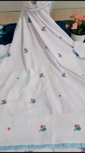 Mukena Terusan Dewasa Bahan Katun Mikro Motif Tabur Seribu Bunga Peony