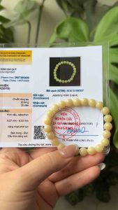 [Type A] Vòng Tay Ngọc Phỉ Thuý Tự Nhiên - Chuỗi Hoàng Phỉ hạt 8.5li - Kèm Kiểm Định