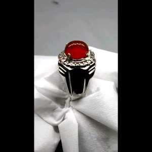 Cincin batu akik Yaman Wulung hitam dan merah dim 10 mm terlaris