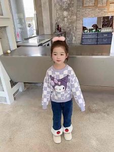 เสื้อสเวตเตอร์ลูกสาวงานไหมพรมปักการ์ตูนซาริโอ้ 3D ไว้ใส่ไปโรงเรียนได้เลยค่ะ