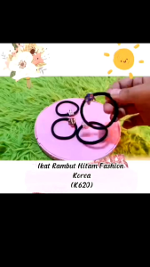 8 pcs Ikat Rambut Hitam Fashion Korea A55 Karet Rambut Hitam