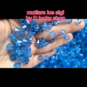 mutiara segi/mutiara tetes segi lubang tembus/mutiara manik manik/mutiara ringan/uk 8mm/per 10 gram/