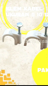 KLEM KABEL 8 10 12 paku beton klam kabel listrik plastik putih