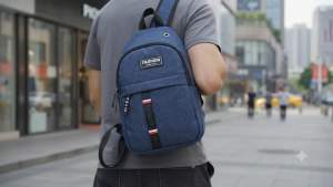 Mens Chest Bag Crossbody Waist Bag Small Shoulder Sling Bag Casual Fashion Solid Color Sport A2