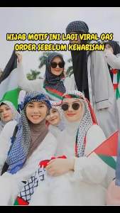 Hijab Segi Empat Voal Motif Palestine Palestina Merdeka