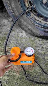 Paket kompresor mini Power Listrik 12v orange set pompa Ban mobil motor balon bebek