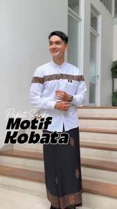 Stelan SARKO Sarung Dan Koko Lengan Panjang Motif Kobata Qinang Sarung  Motif Sarang Tawon