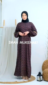 Gamis Rayon Viscose Premium Motif Mina Maxi Dress Cantik Adem Busui Friendly