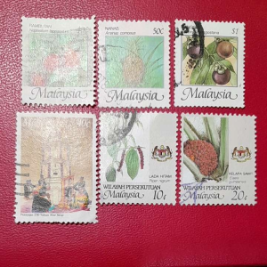 Prangko Malaysia Kuno 6 Pcs Campur: Penggunaan & Koleksi