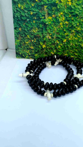 MAHEN CRAFT tasbih Tijani tulang kerbau kombinasi Yuser black full benang rajut C72