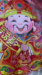 Decal dán cửa 2 ông Thần Tài trang trí cửa tiệm nhà hàng công ty và gia đình may may mắn tài lộc vào nhà