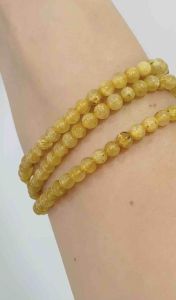Chuỗi 3 vòng quấn tay đá thạch anh tóc vàng chuẩn 5A đá vip bao kiểm định