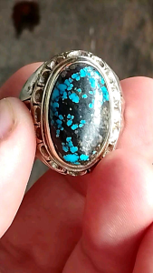 CINCIN BATU PIRUS PERSIA BIRU PANCI NATURAL