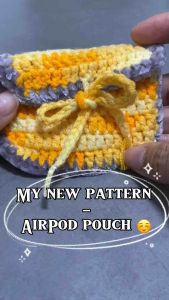 Handmade crochet AirPod string pouch