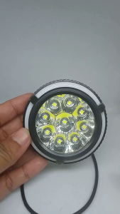 Lampu LED Tembak Sorot 9 Mata Bulat Strobo 5 Mode 12 Volt Dc