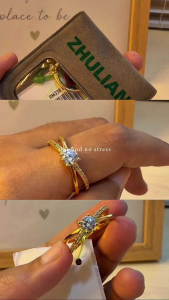 [RG5005] ZHULIAN Cincin Swiss diamond Emas Saduran/ Gold Plated Ring Jewellery