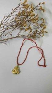 Dây đeo cổ phật di lạc xi màu vàng