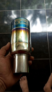 Knalpot suos bensin sos HKS ujung biru full stainles