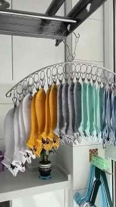 Stainless Steel 10/20 Clips Drying Rack | Arc Shape Clothes Hanger with Hook 不锈钢衣架 10/20夹 内衣袜子夹子挂钩