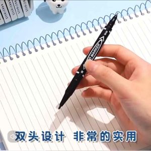 Double Headed Black Pen Fineliner Waterproof Permanent Drawing Painting Sketching Marker | Office School Stationery