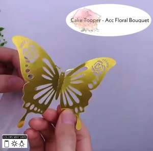 TOPPER CAKE BUTTERFLY - TEMPELAN KUPU KUPU RUSTIC 3D PROPERTI HIASAN HANTARAN