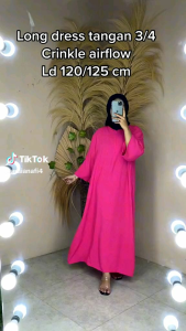 ZEA LONG DRESS TANGAN 3/4 CRINKLE AIRFLOW BUSUI