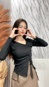 YESI LONG TALI SERUT KNIT / ATASAN BLOUSE TALI SERUT SAMPING PRETTY