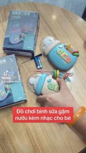 ĐỒ CHƠI BÌNH SỮA XÚC XẮC GẶM NƯỚU PHÁT NHẠC 3in1 CHO BÉ chất liệu ABS Silicol An Toàn Cho Bé