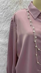 448 BLOUSE WOMEN KEMEJA SATEN PREMIUM LENGAN PANJANG