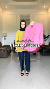 RATI - DEVANCA BLOUSE Atasan Crinkle Polos Wanita Dewasa 2024 Kancing Aktif Bestseller Bisa COD by Mumufashion Solo
