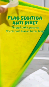 Bander Segitiga Spunbound Hijau Kuning: Hiasan Puasa Takjil & Aksesoris Atap Gantung