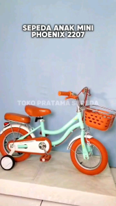 Sepeda anak perempuan ukuran 16 Inch New Phoenix NP 2207 Ban Karet Keranjang Depan