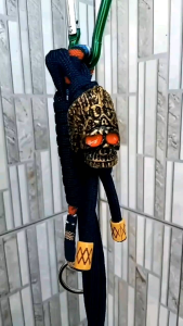 Tali Dompet Pria Keren Paracord Charm Skull Apache Bandul Tengkorak 4 Lapis Rangkap Eige