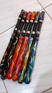 Gagang joran kayu pinus + Real Seat | Motip Abstrack & Carbon