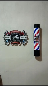 lampu hias barbershop motif hair cut