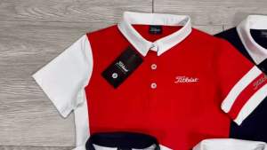 Áo cộc tay cổ trụ phối màu Titleist thể thao chơi golf tennis cầu lông vải thun siêu mịn đẹp
