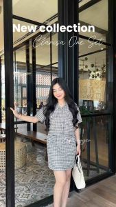 ONE SET CLARISA / SETELAN WANITA MODIS / KEMEJA + ROK WANITA