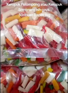kerupuk semprong warna warni 500gram khas jember