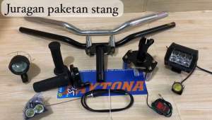 Paketan stang Rzr+adaftor stang+gas spontan polos+lampu tembak led=Gratis saklar
